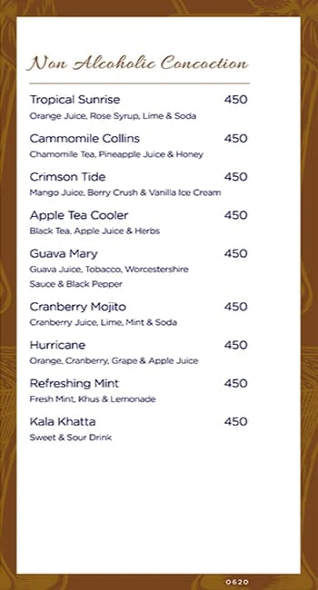 Mabruk - Sahara Star menu 