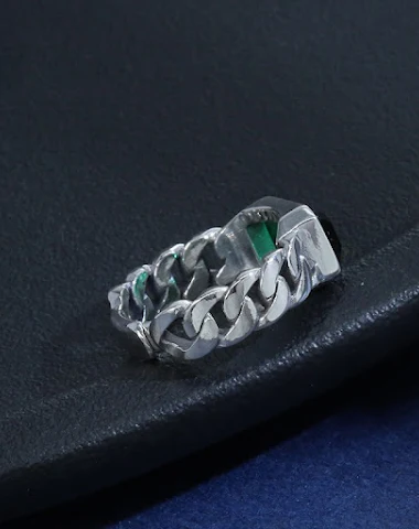 925 zilveren ring met synthetische - 3