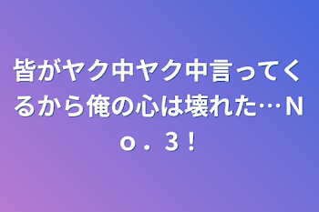 皆がヤク中ヤク中言ってくるから俺の心は壊れた…Ｎｏ．3！