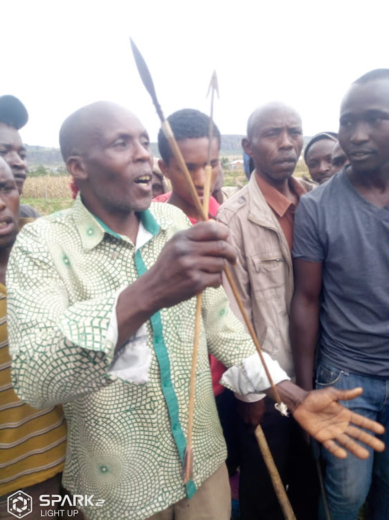 Farmers from Kikopey Gilgil protest following an attack by herders that left one dead.