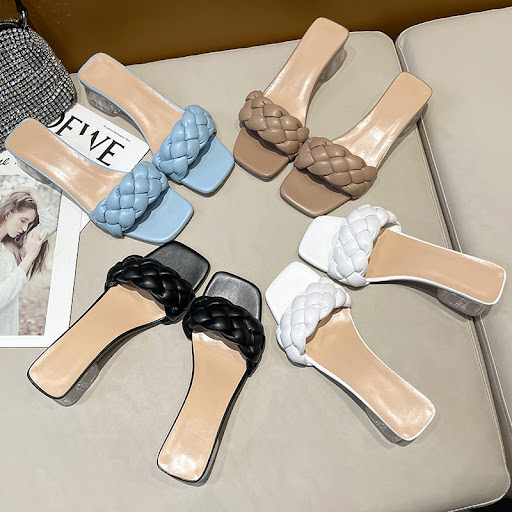 Title 6, Womens Fashion Square Toe Woven One-Line Block...