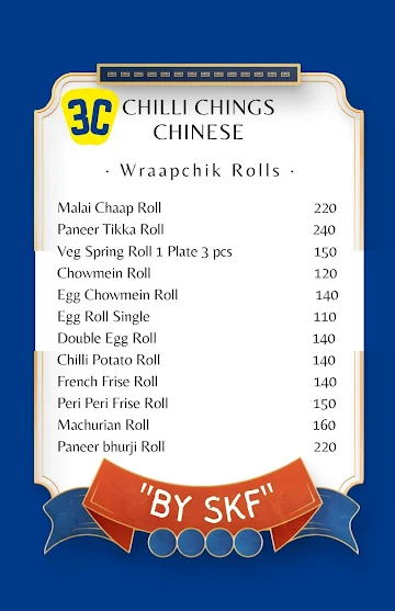 Chilli Chings Chinese By SKF menu 