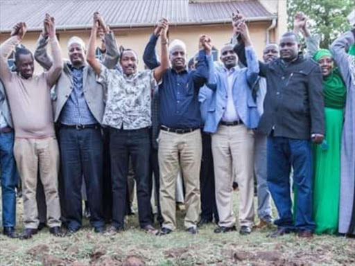 Leaders and elders from both Gabra and Borana communities who held a peace meeting. /ABDIKADIR CHARI