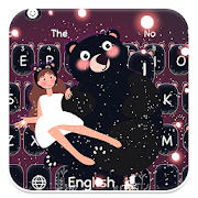 Girl and black bear keyboard theme 10001001 Icon