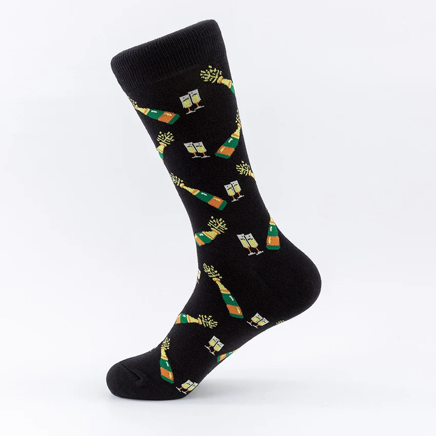 Chaussettes de sport en coton imprimées crâne d'Halloween pour hommes
