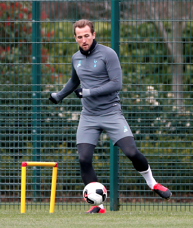 Tottenham Hotspur's Harry Kane during a training session