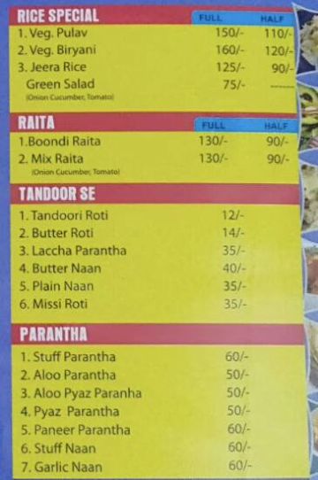 Balaji Rasoi Restaurant menu 