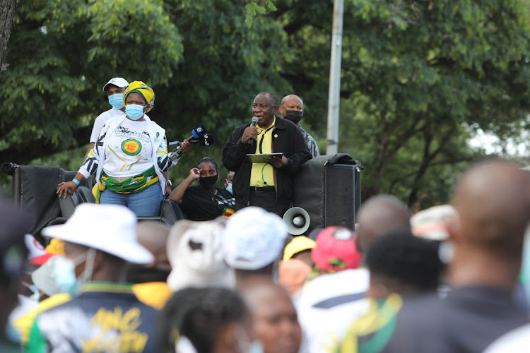 ANC president Cyril Ramaphosa addresses Youth League members in Polokwane.