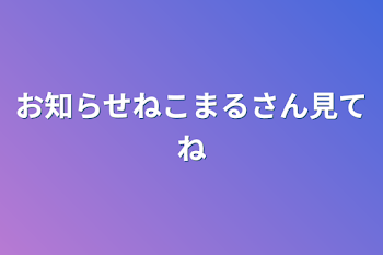 お知らせねこまるさん見てね