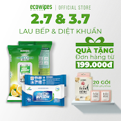 Combo For Cleaning Gồm Khăn Ướt Diệt Khuẩn 20 Tờ Và Khăn Ướt Lau Bếp 42 Tờ Ecowipes