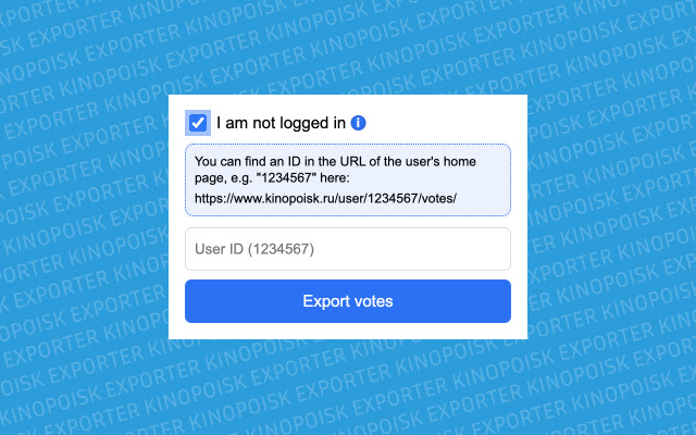 Kinopoisk Exporter chrome extension