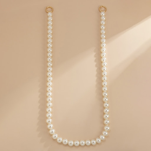 Title 2, Imitation Pearl Braided Round Bead Chain Bag Ch...