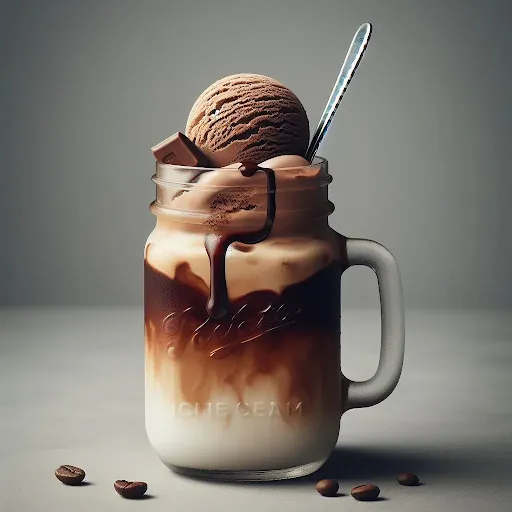 Cold Coffee With Chocolate Ice Cream [450 Ml Mason Jar]