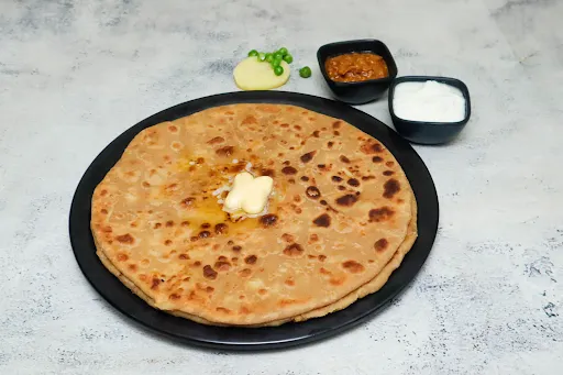 2 Aloo Matar Tawa Paratha [Large] With Dahi & Pickle