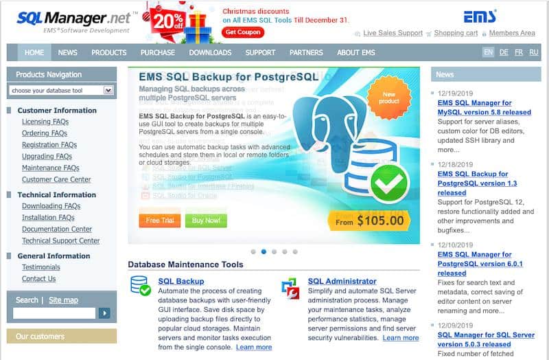 Administrador de SQL EMS 