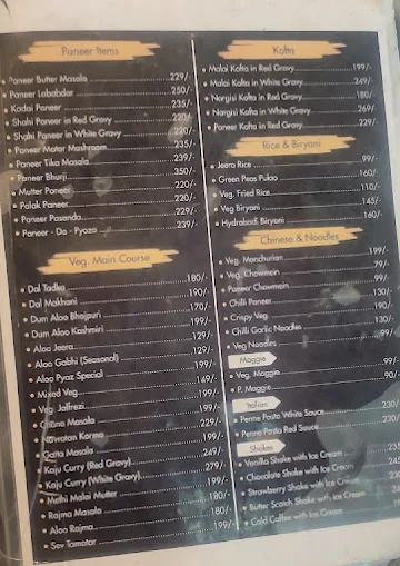 Shree Ram Ratan Cafe Take Away menu 