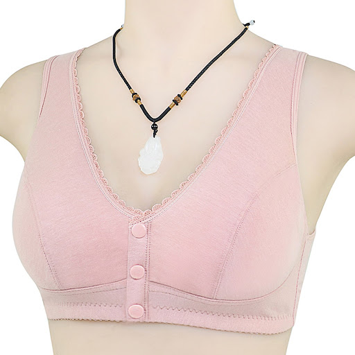 Title 11, Cotton front button bra without steel ring, fea...