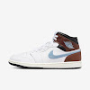 air jordan 1 mid se white/black/sail/blue gray