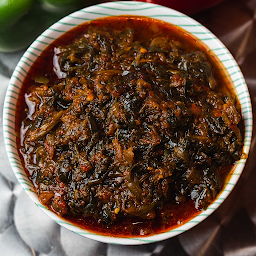 Organic Collard Greens Stew in Palm Oil