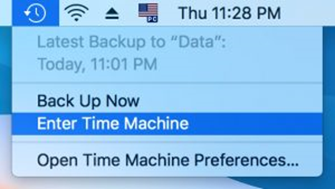 Use Time Machine Backups to recover photo on the Mac