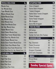 Durga Dosa Corner menu 1