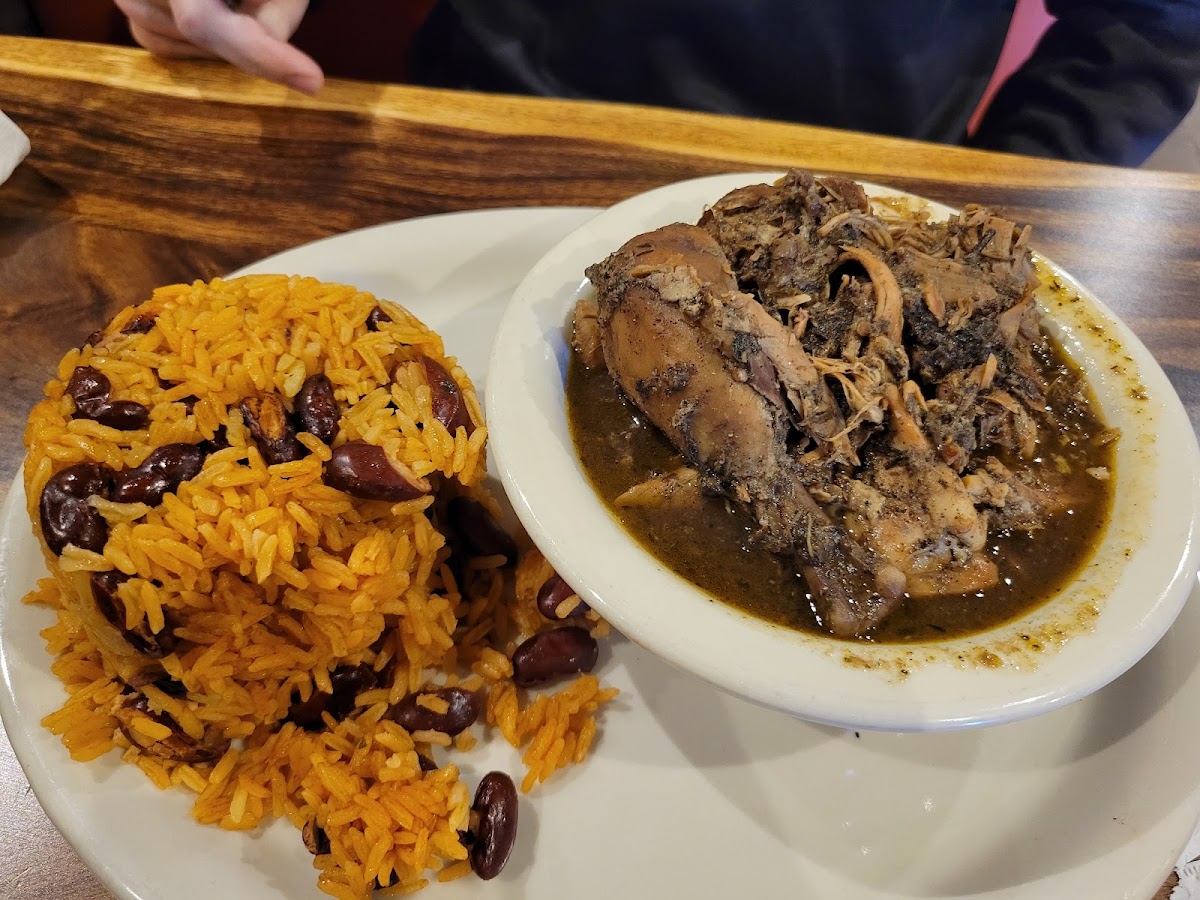 Not GF - Jerk chicken with rice & beans