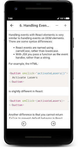 Screenshot Offline React Handbook