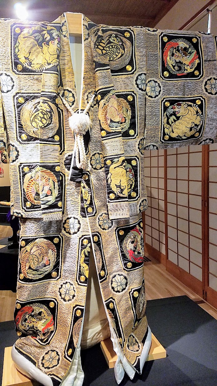 Visiting the Portland Japanese Garden - Kabuki Costumes that were on exhibit in The Pavilion during our visit