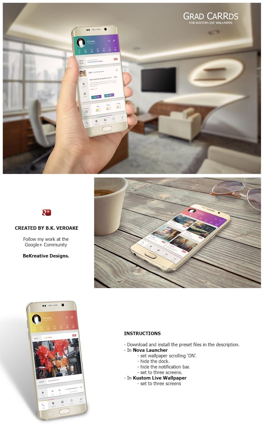 Grad CaRRds for KLWP Screen 1