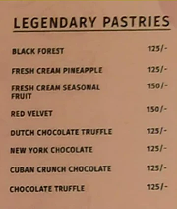 Birdy's Bakery & Patisserie menu 