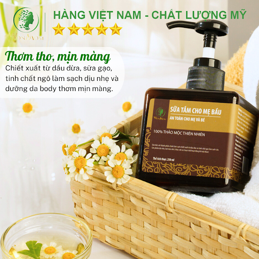 Sữa tắm thảo mộc mềm mại, sáng hồng da cho mẹ bầu Wonmom 250ml