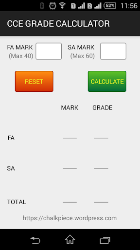 CCE Grade Calculator