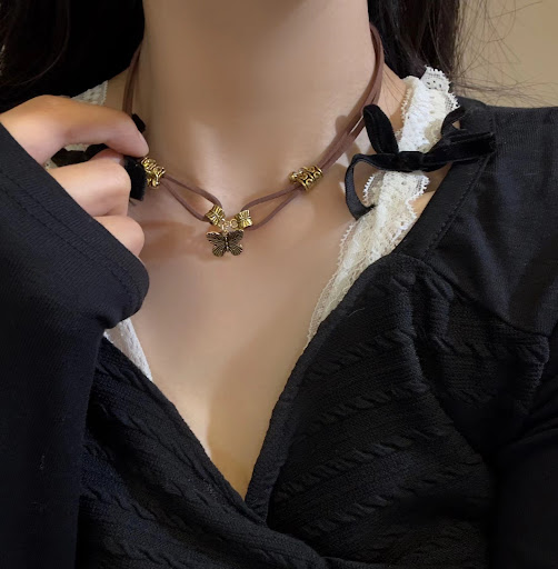 Title 4, Double Brown Gemstone Necklace For Women Elegan...