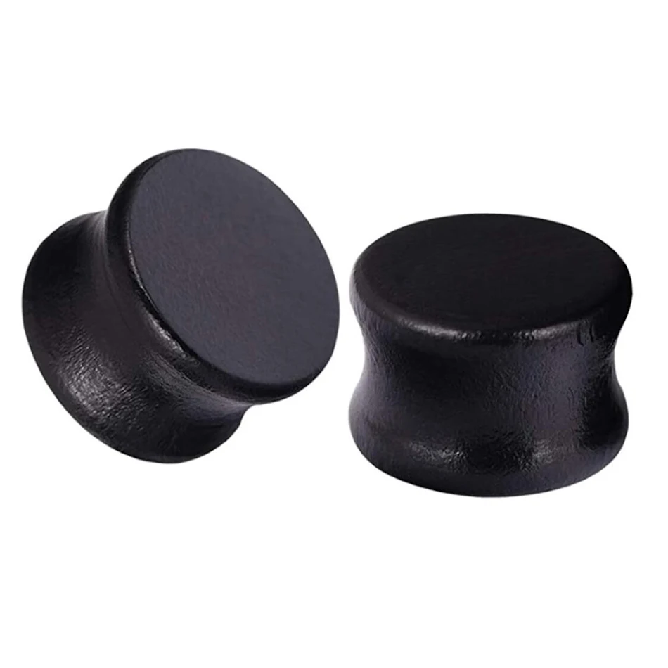 Zwarte houten oor expanders voor body piercing