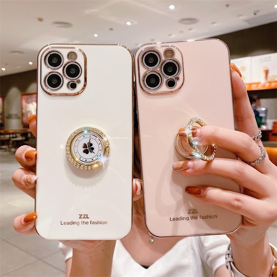 Ốp Điện Thoại Mềm Kèm Nhẫn Đỡ Mạ Điện Thời Trang Tương Thích Cho Iphone 13 12 11 Pro Max Xs Max Xr X 8 7 Plus