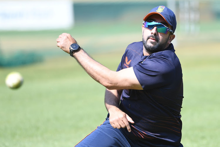 Tabraiz Shamsi during a Proteas training session at SuperSport Park in Centurion on August 24 2023.