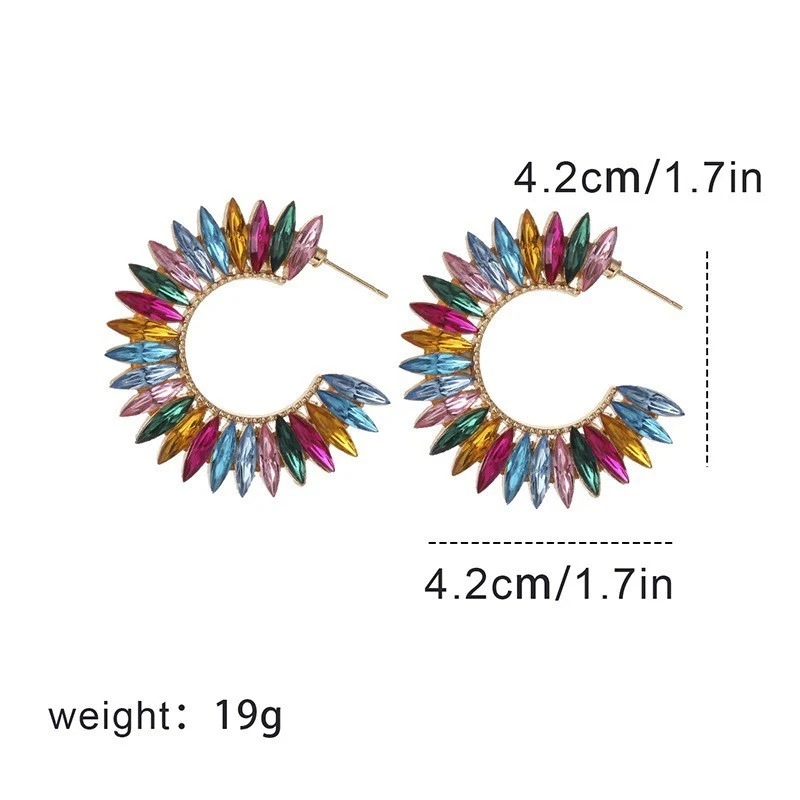 Title 2, Boucles doreilles pendantes en forme de C, en ...
