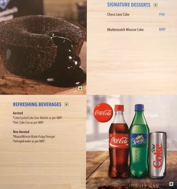 Domino's Pizza menu 