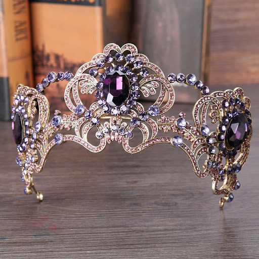 Title 5, Fashion Womens Alloy Amethyst Crown Headband a...