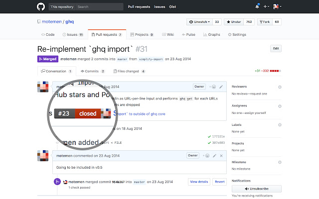 GitHub Issue Badges chrome extension