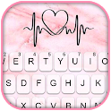 Pink Marble Heartbeat Keyboard