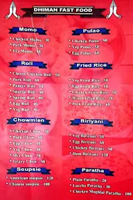 Dhiman Fast Food menu 2