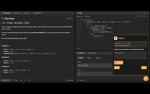 Parrot LeetCode Mock Interviewer