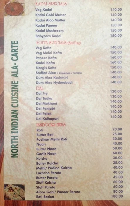 Udupi Delux menu 