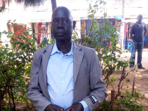 George Obiero addresses journalists in Siaya town during the World Sickle Cell Day