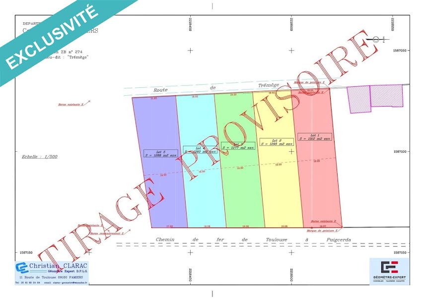 Vente terrain  1295 m² à Pamiers (09100), 69 750 €