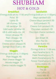 Shubham Hot And Cold menu 2