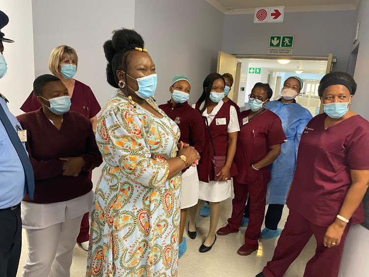 KZN health MEC Nomagugu Simelane-Zulu speaks at the opening of a new Covid-19 facility on Tuesday