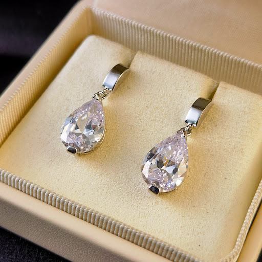 Title 2, Zircon Pendant Earrings Womens Design Silver S...