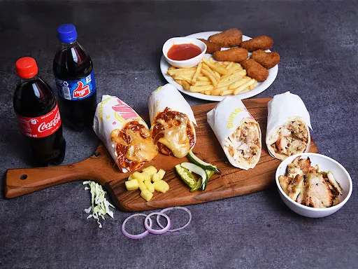 Fully Loaded Shawarma + Italiano Shawarma + French Fries + Chicken Nuggets + Cold Drink